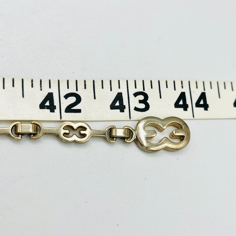 Vintage Gold Chain Belt Adjustable Open Link Logo Drop Charm 43 inch Necklace - Picture 7 of 7